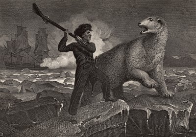 Encuentro de Nelson con un oso, ilustración de 